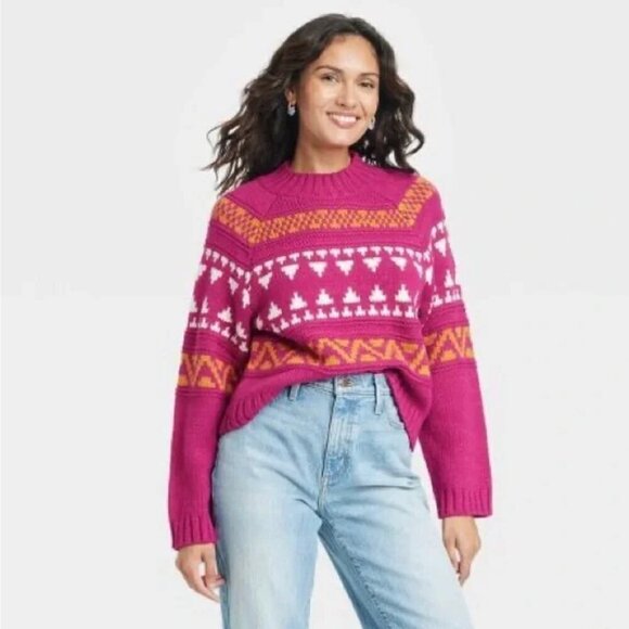 Universal Threads Sweater Womens Size XXL Fair Isle Chunky Nordic Sweater - Picture 1 of 7